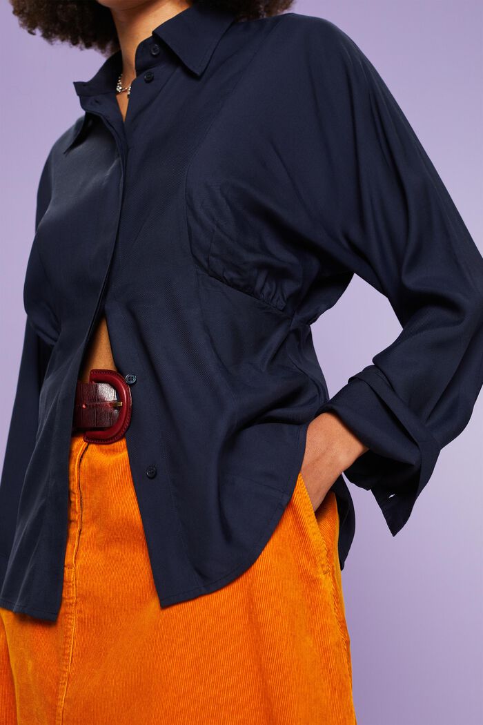 Bluse med flagermusærmer, LENZING™ ECOVERO™, NAVY, detail image number 3