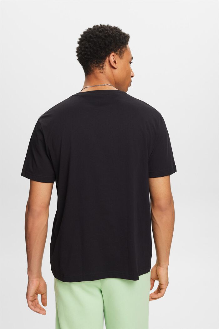 Kortærmet T-shirt med rund hals, BLACK, detail image number 2