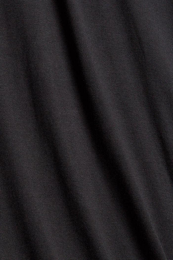 Langærmet overdel med flæser, LENZING™ ECOVERO™, BLACK, detail image number 4