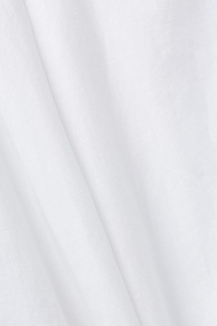 Skjorte i bomuld og hør, WHITE, detail image number 5