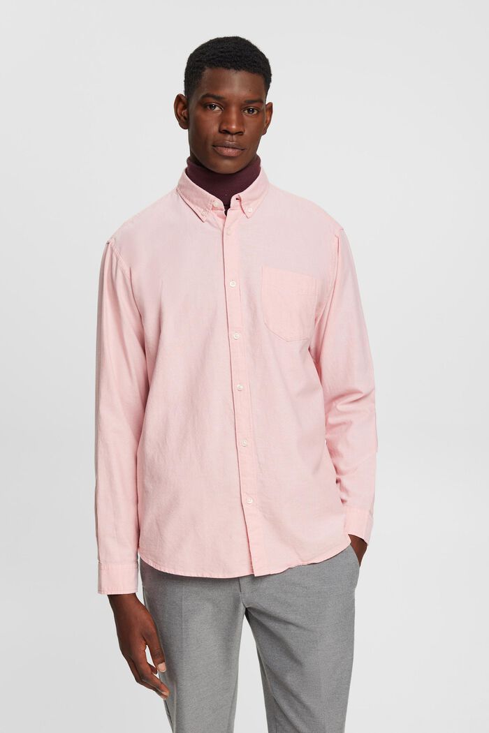 Skjorte med button down-krave, PINK, detail image number 0