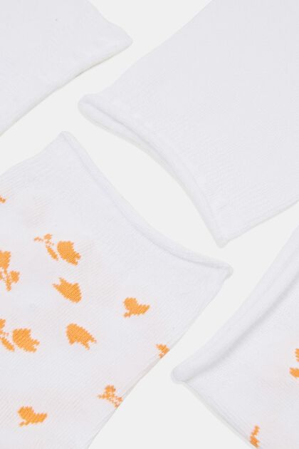 Pakke med 2 par korte sokker med blomstermønster
