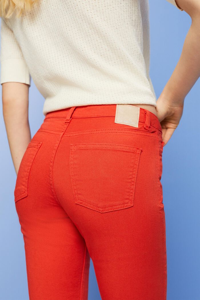 Slim fit-jeans med mellemhøj talje, ORANGE RED, detail image number 4