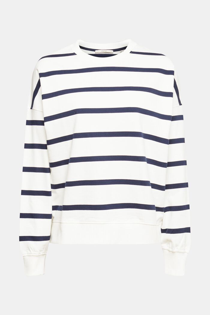 Sweatshirt med stribet mønster, OFF WHITE, detail image number 5