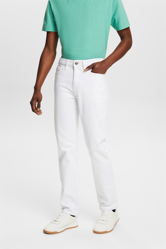 Slim jeans med mellemhøj talje, WHITE, detail image number 0