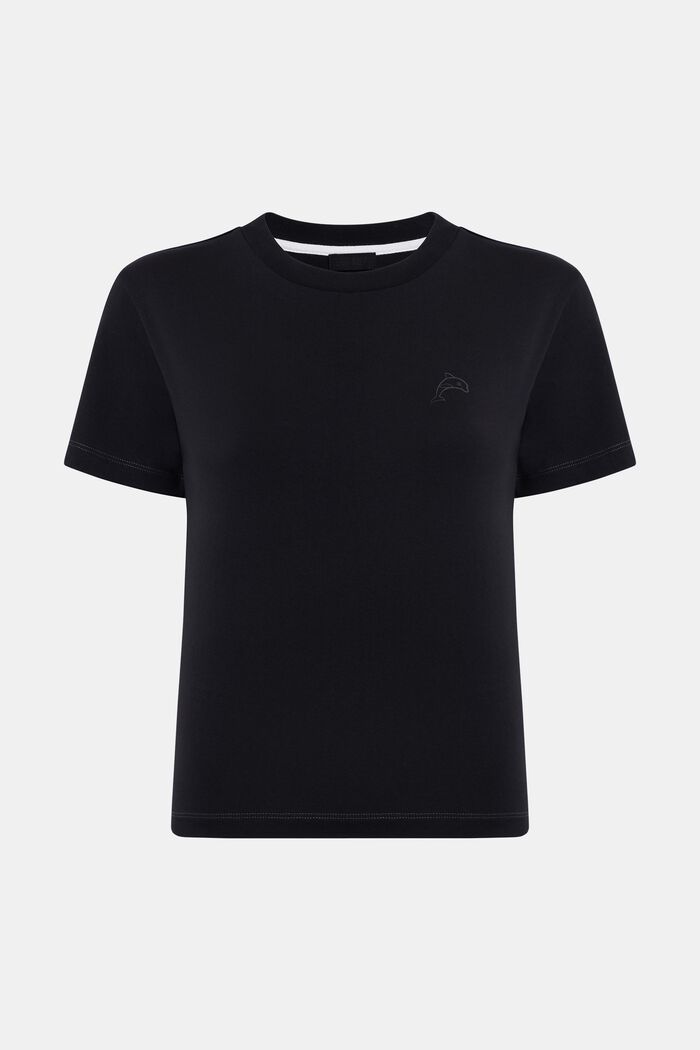 T-shirt med delfinmærke, BLACK, detail image number 4