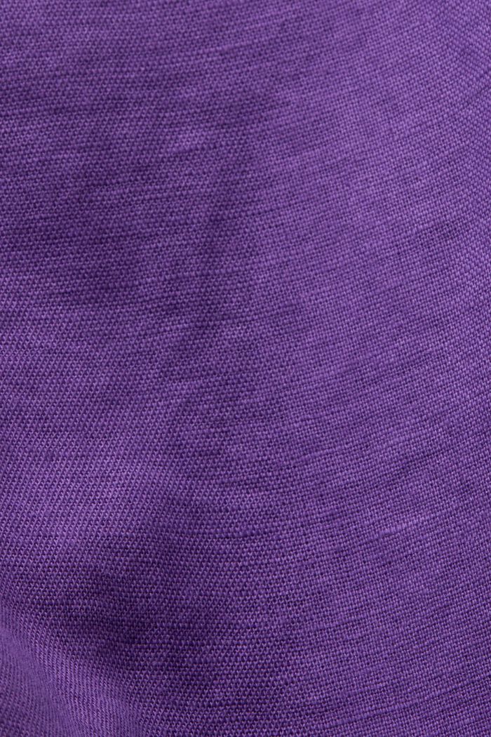 Skjorte i hør- og bomuldsmiks, PURPLE, detail image number 4
