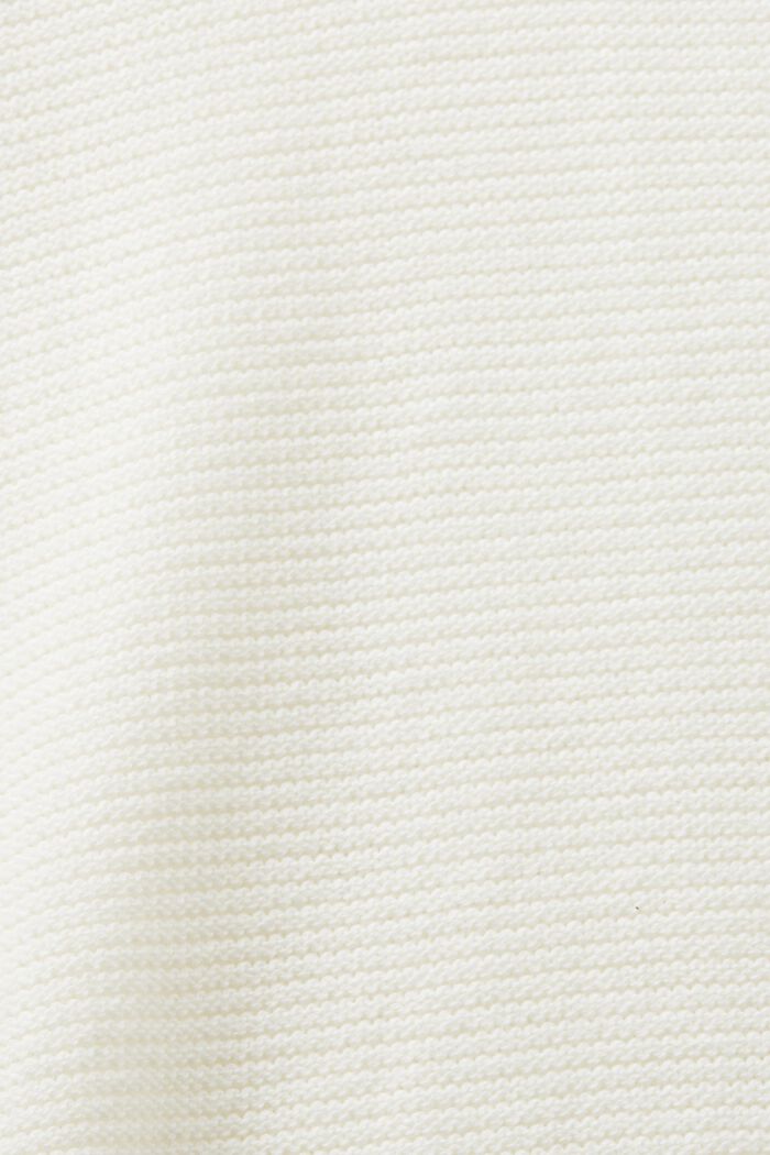 Tekstureret strikpullover med V-hals, OFF WHITE, detail image number 5