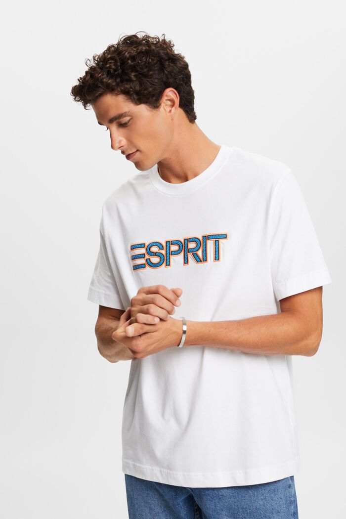 T-shirt med logo, WHITE, detail image number 2