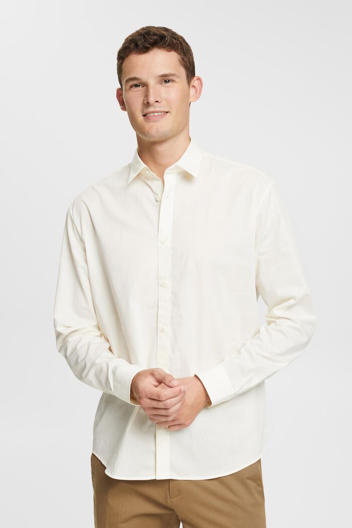 Skjorte i bæredygtig bomuld, OFF WHITE, detail image number 0