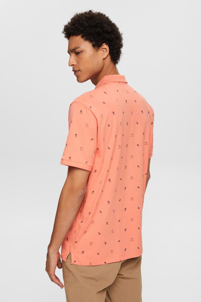Jersey-poloskjorte med print, CORAL, detail image number 4