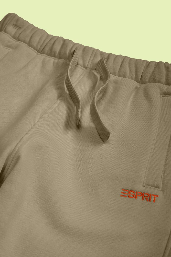 Sweatpants i bomuldsmiks med logo, BEIGE, detail image number 1