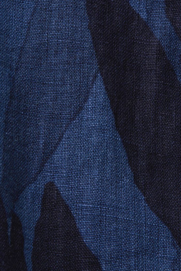 Mønstret skjorte med korte ærmer, 100 % bomuld, NAVY, detail image number 5