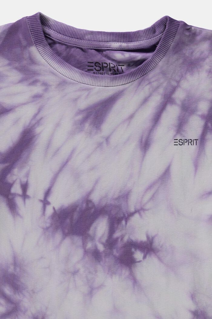T-shirt med batikindfarvning, VIOLET, detail image number 2