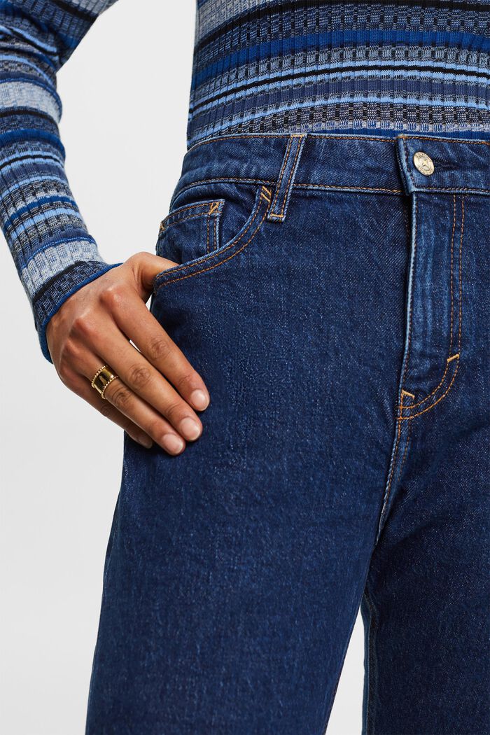 Retro slim-jeans med høj talje, BLUE MEDIUM WASHED, detail image number 1