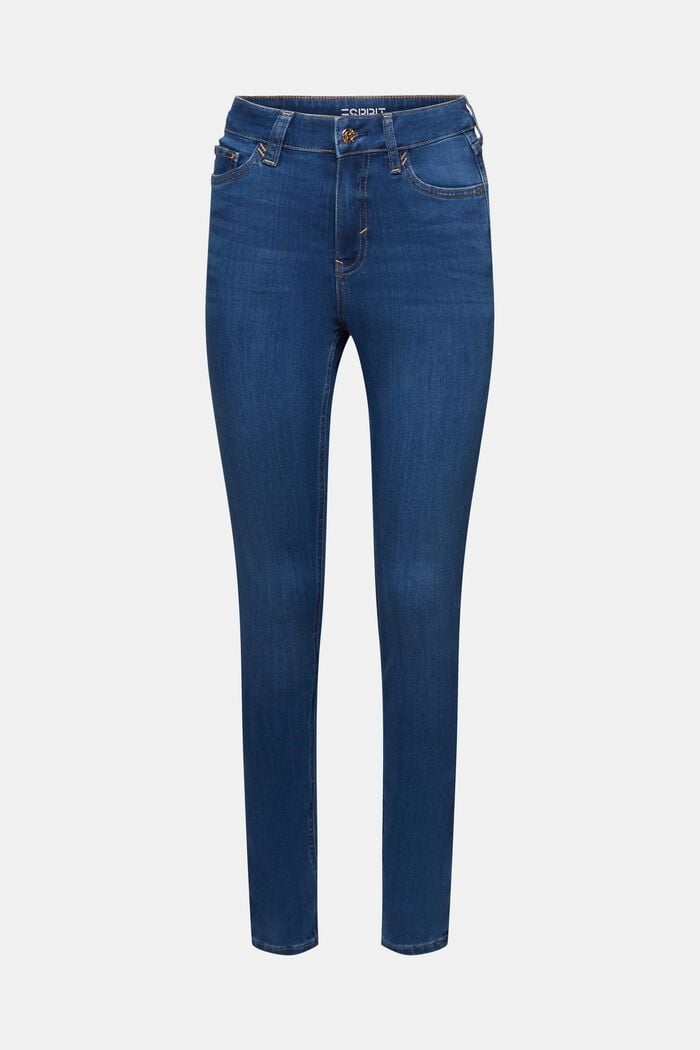 Skinny jeans med høj talje, BLUE MEDIUM WASHED, detail image number 7
