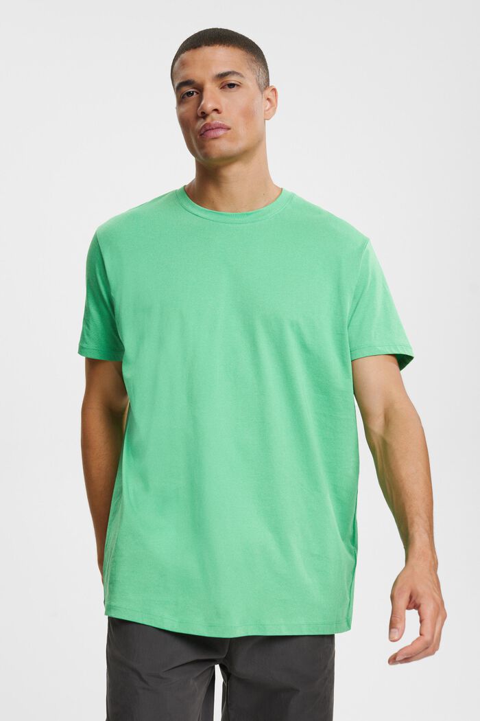 Jersey-T-shirt, 100% bomuld, GREEN, detail image number 1