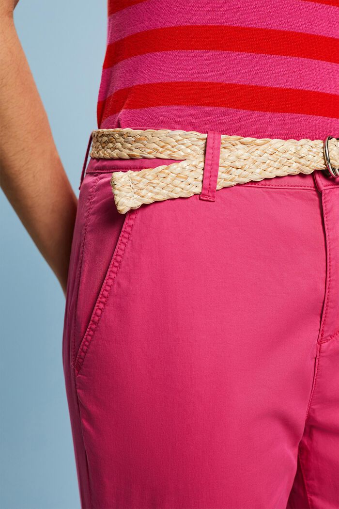 Chinos med bælte, PINK FUCHSIA, detail image number 4