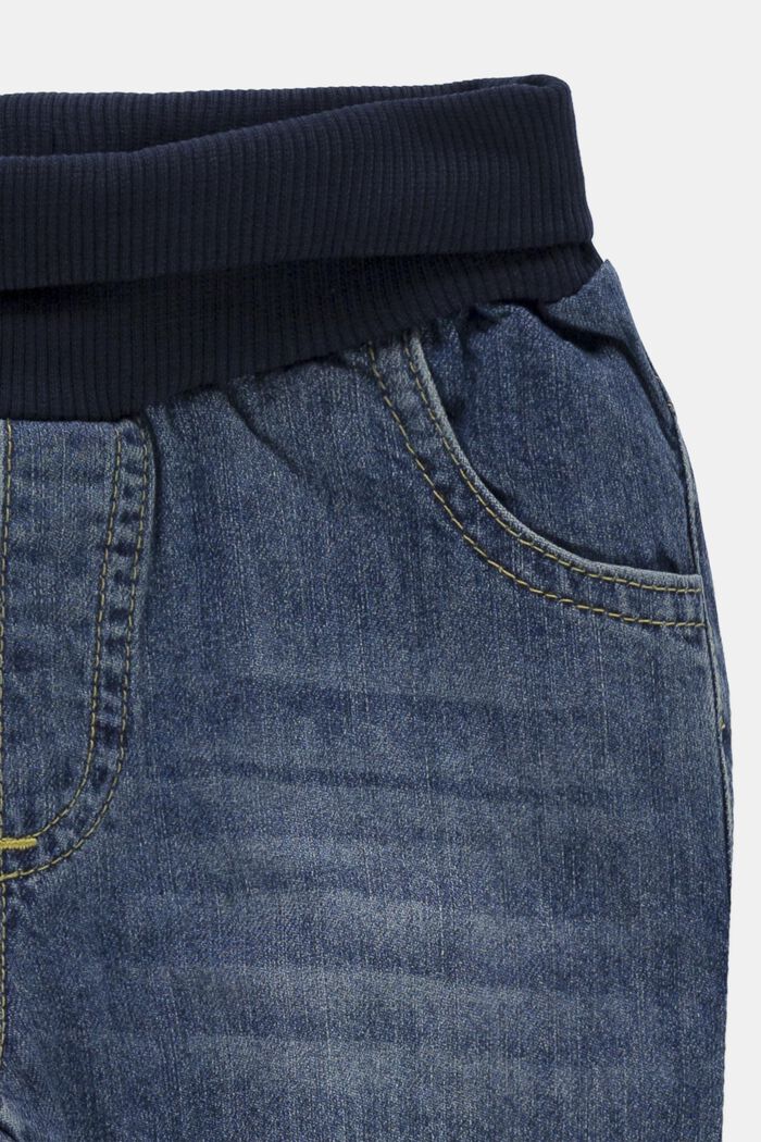 Jeans med riblinning, 100% økologisk bomuld, BLUE MEDIUM WASHED, detail image number 2
