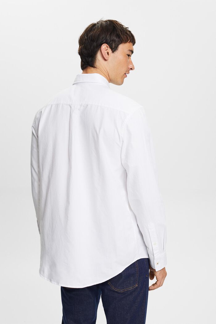 Button down-skjorte i bomuldspoplin, WHITE, detail image number 4