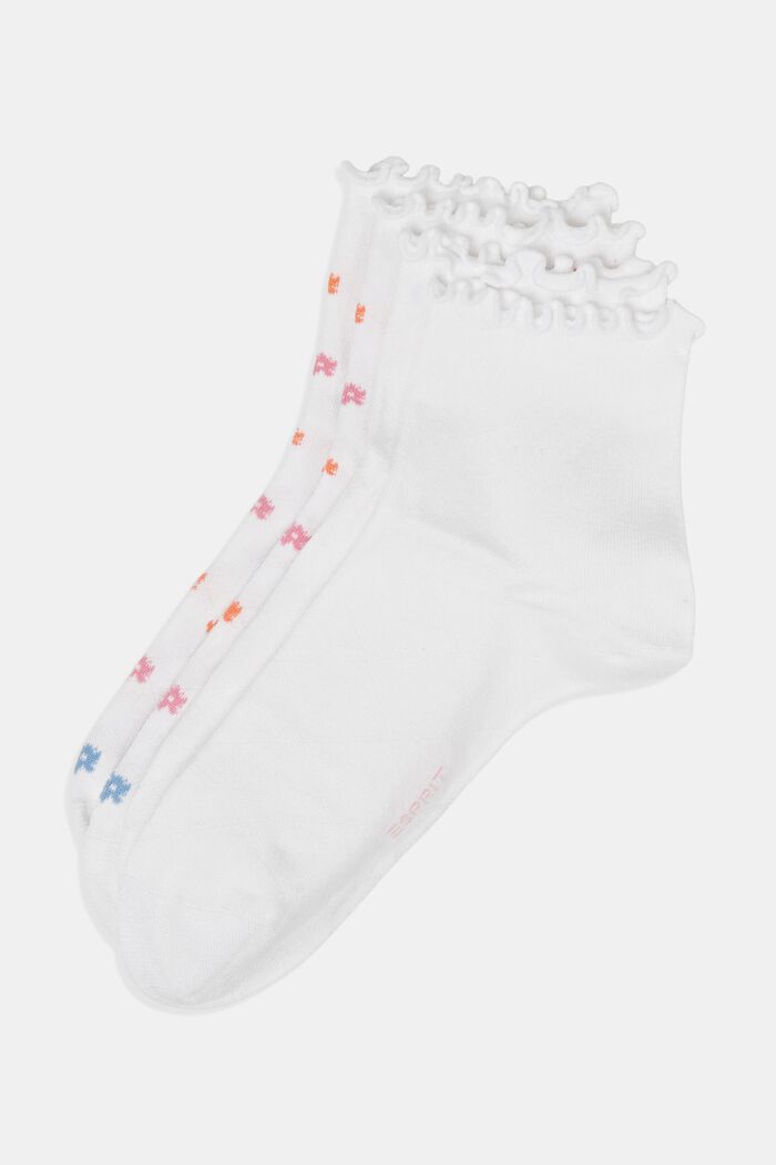 Pakke med 2 par sokker med salatkant, WHITE, detail image number 0
