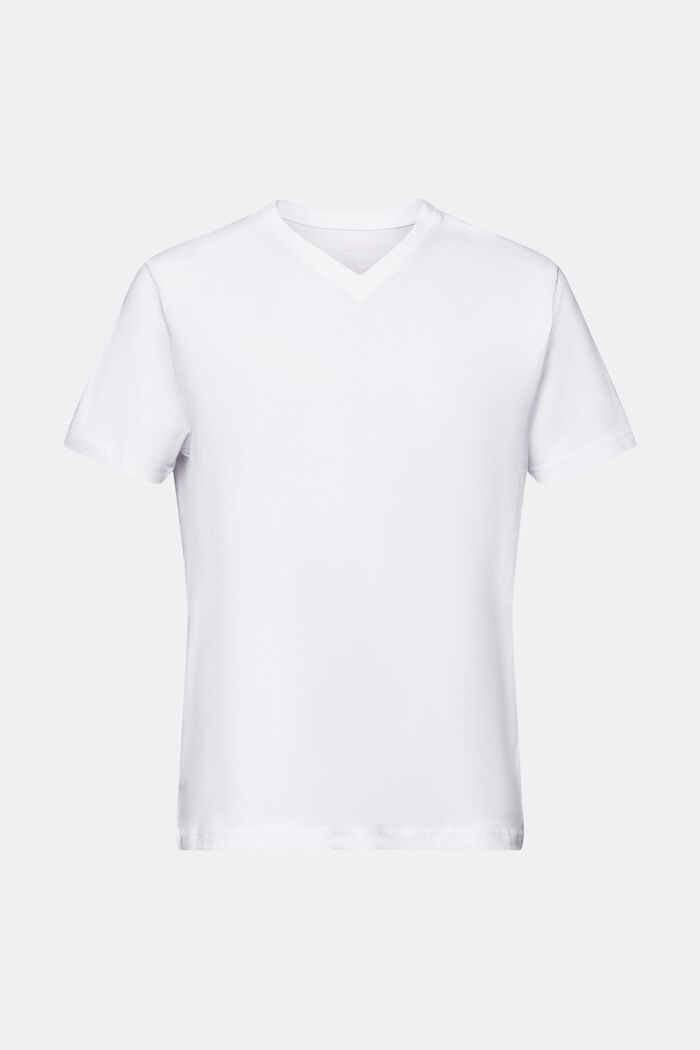 T-shirt i økologisk bomuld med V-hals, WHITE, detail image number 6