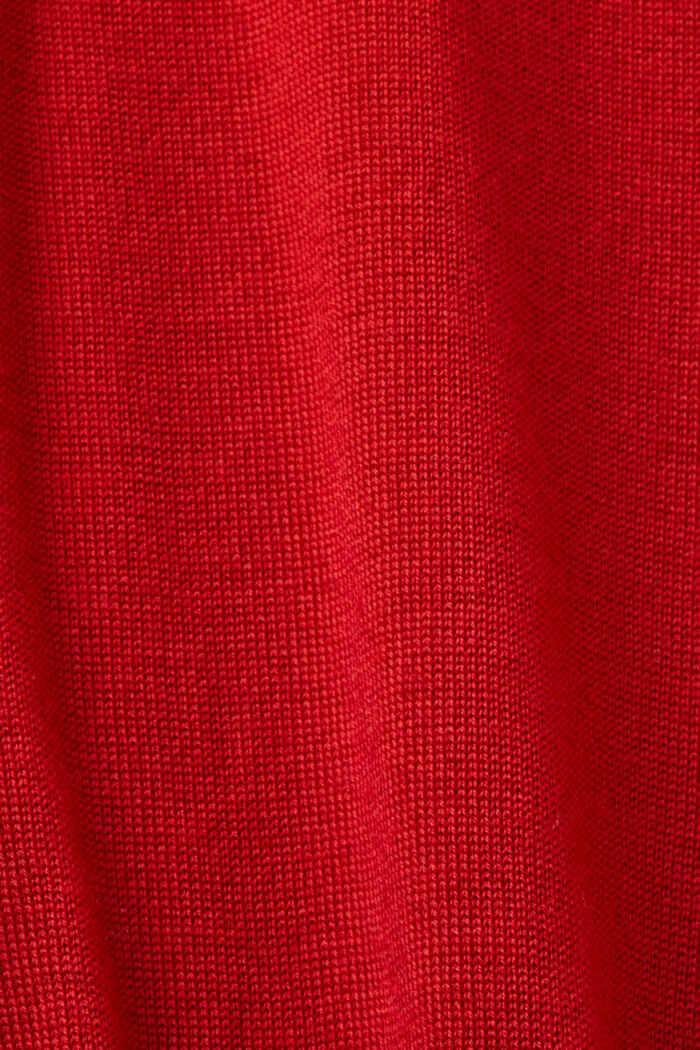 Rullekravesweater i merinould, DARK RED, detail image number 5