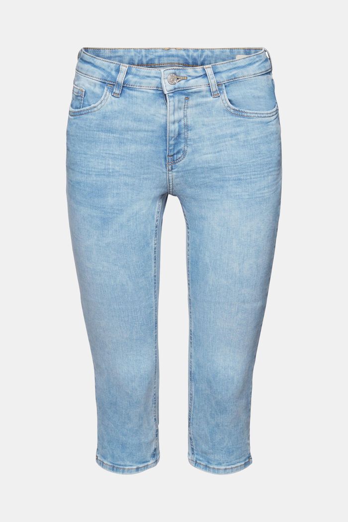 Capri-jeans af økologisk bomuld, BLUE LIGHT WASHED, detail image number 6