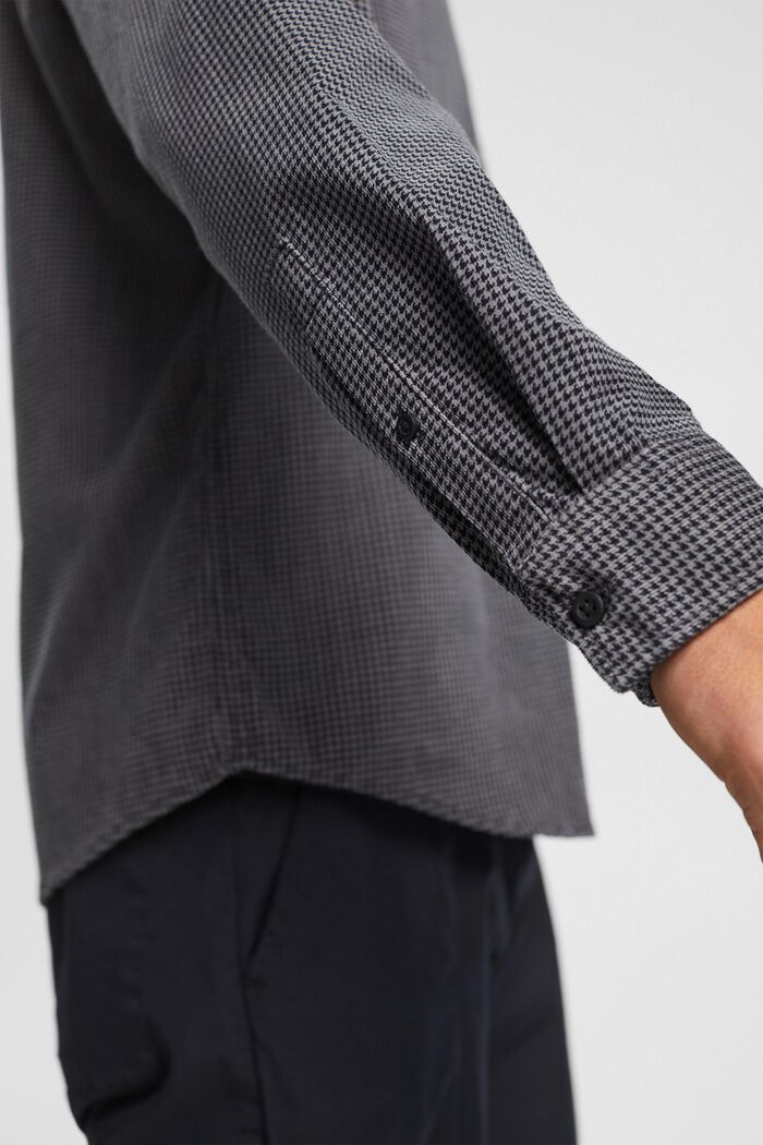 Fløjlsskjorte med hanefjedsmønster, BLACK, detail image number 2