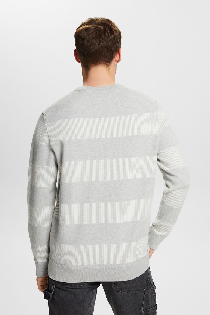 Stribet sweater i ribstrik, LIGHT GREY, detail image number 3