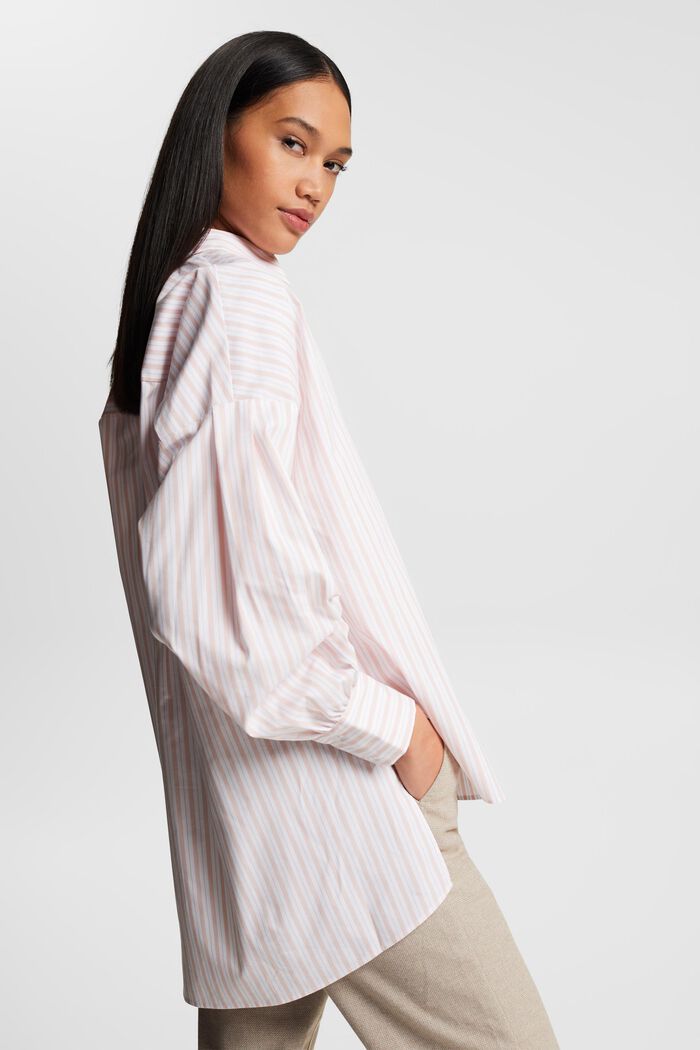 Stribet oversized high/low-bluse, WHITE, detail image number 4