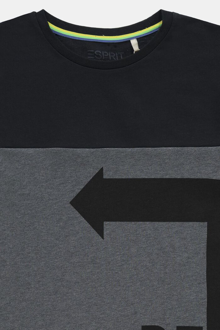 Tofarvet T-shirt, BLACK, detail image number 1