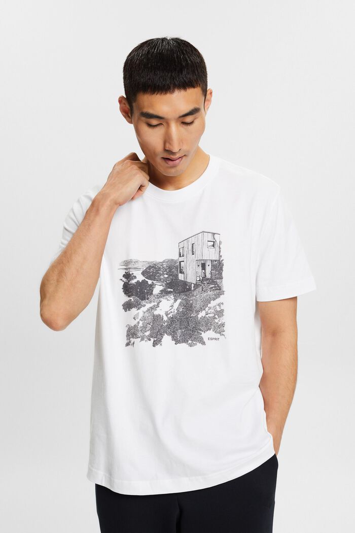 T-shirt med grafisk print, WHITE, detail image number 1