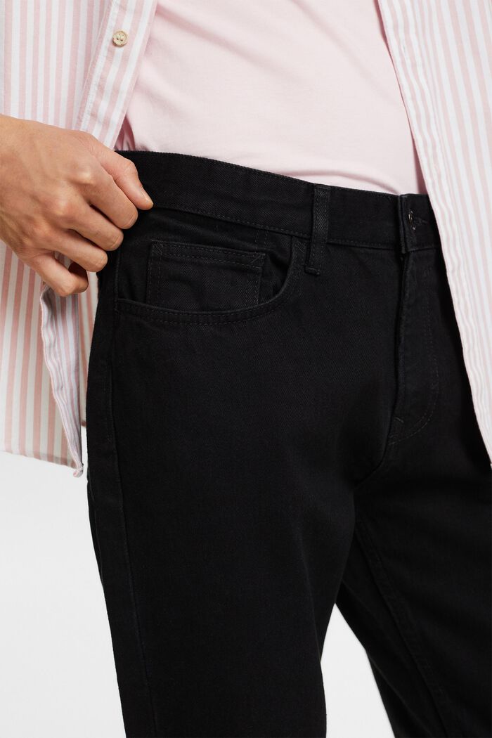 Jeans med lige ben, i bæredygtig bomuld, BLACK DARK WASHED, detail image number 3