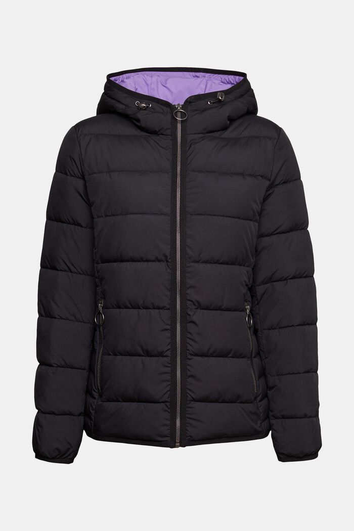 Quiltet jakke med inderside i kontrastfarve, BLACK, detail image number 2