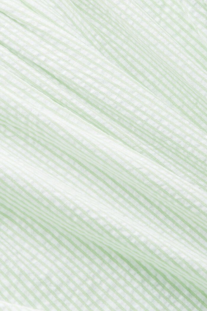 Stribet bluse i bomuld med V-hals, LIGHT GREEN, detail image number 4