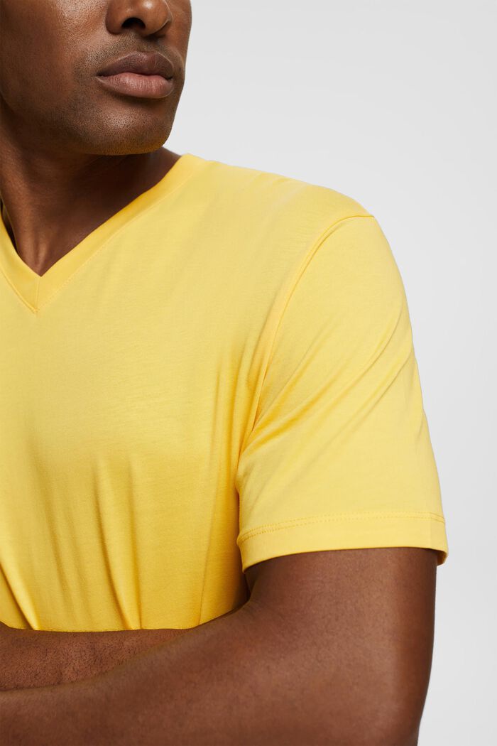 Jersey-T-shirt, 100% bomuld, YELLOW, detail image number 0