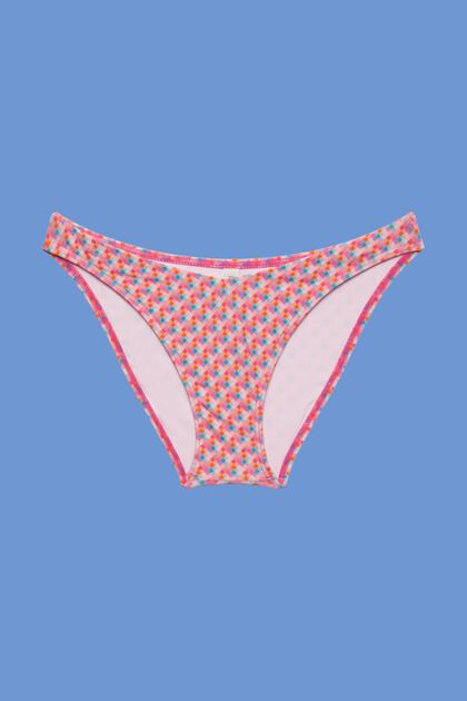 Mini-brief bikinitrusser med geometrisk mønster, PINK FUCHSIA, overview