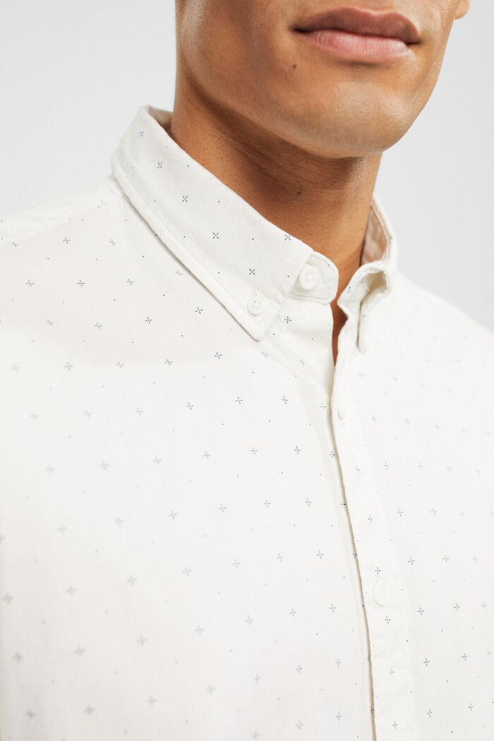 Skjorte med button down-krave og mikroprint, OFF WHITE, detail image number 0