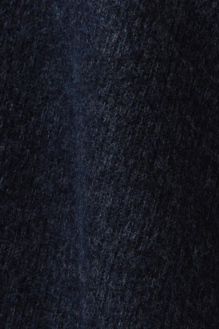 Hættetrøje i børstet ribstrik, NAVY, detail image number 5