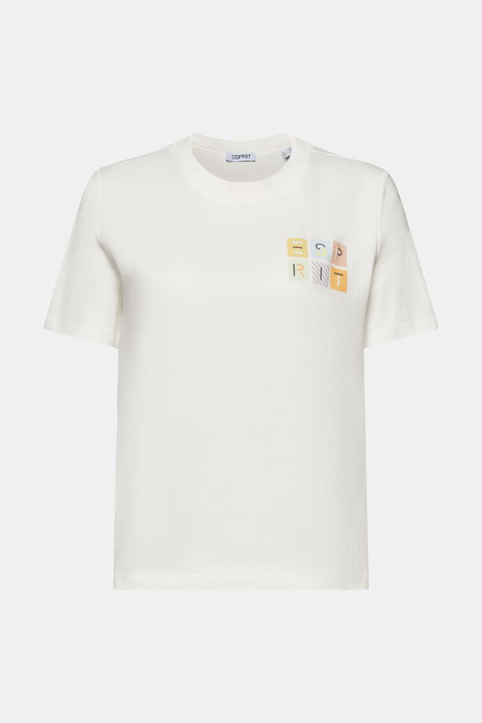 T-shirt i jersey med logo, OFF WHITE, detail image number 6