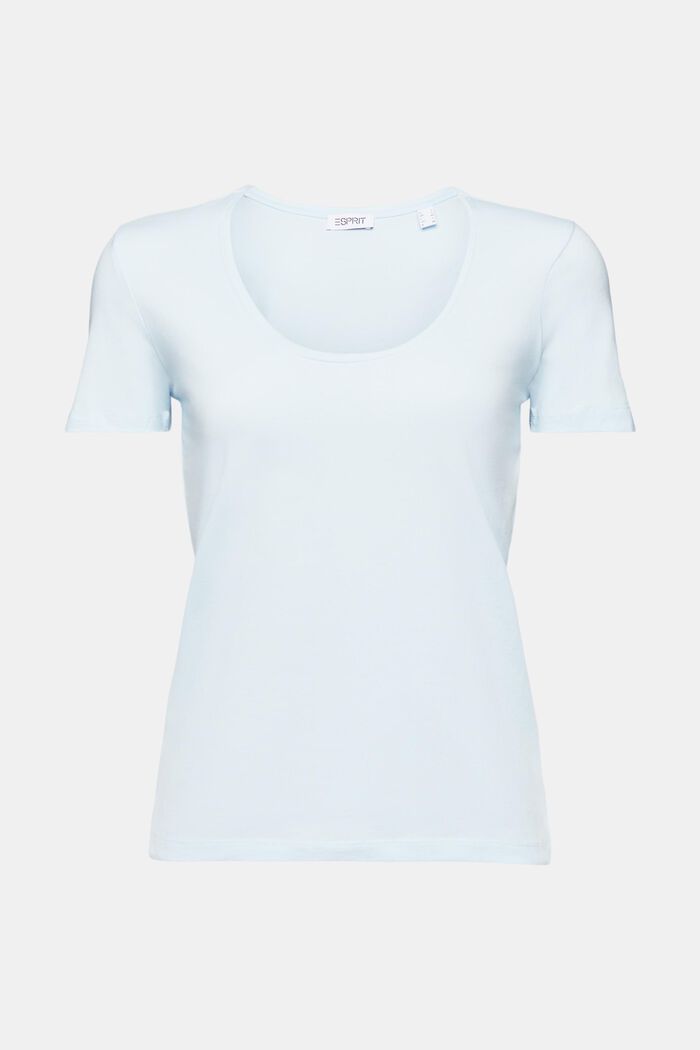 T-shirt med dyb rund halsudskæring, PASTEL BLUE, detail image number 6
