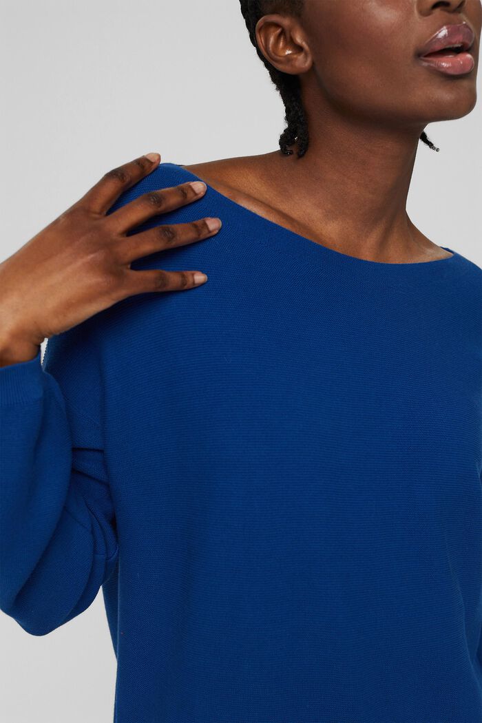 Sweater af 100% økologisk bomuld, BRIGHT BLUE, detail image number 0