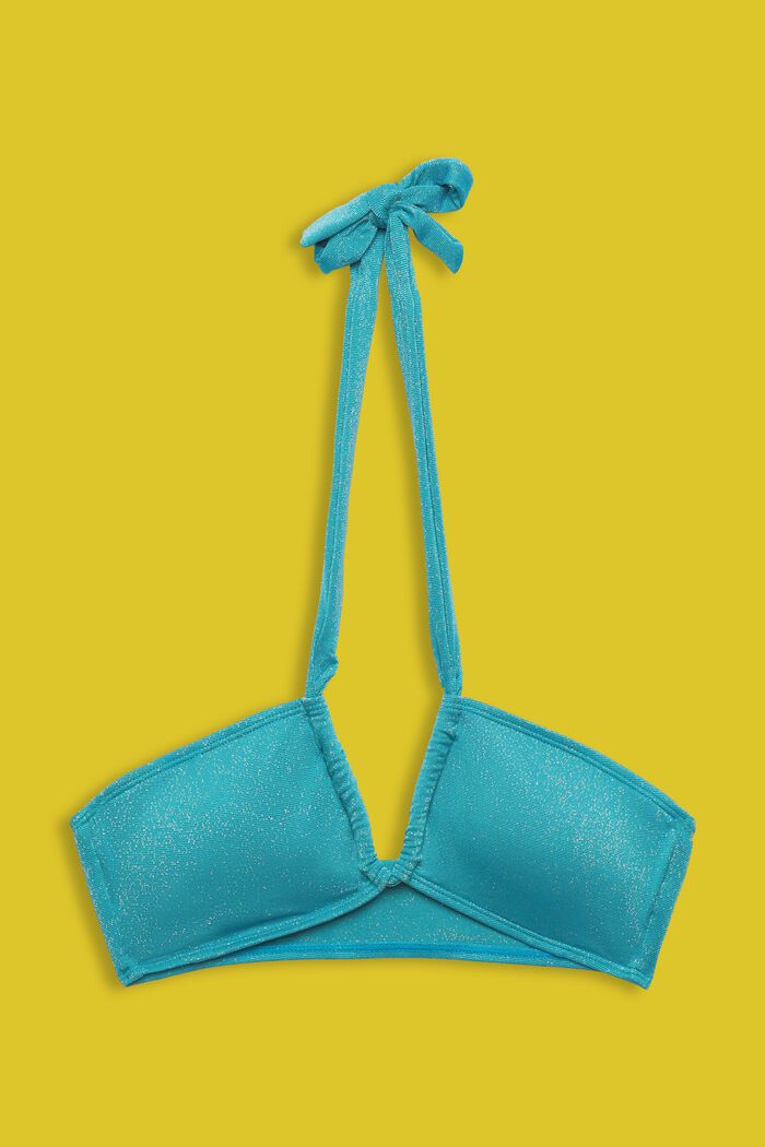 Bandeau-bikinitop med glimmer, TEAL BLUE, detail image number 4