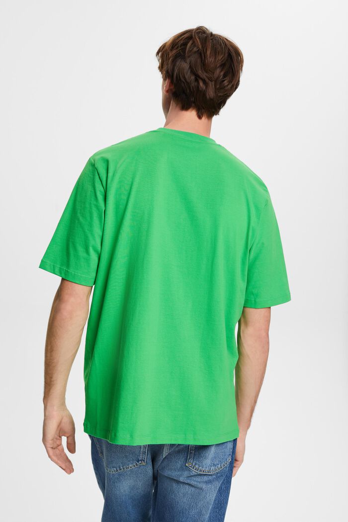 T-shirt i bomuld med rund hals, GREEN, detail image number 3