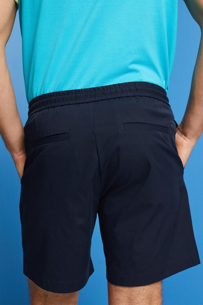 Pull on-shorts i poplin af bomuld, NAVY, detail image number 4