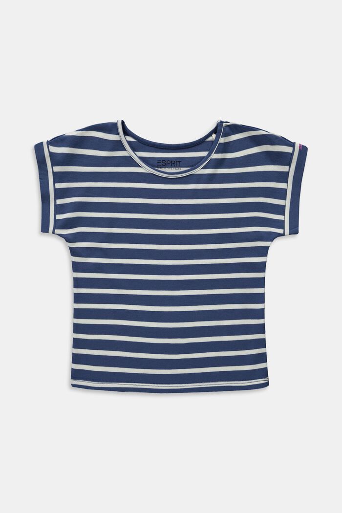 T-shirt med striber, BLUE, detail image number 0