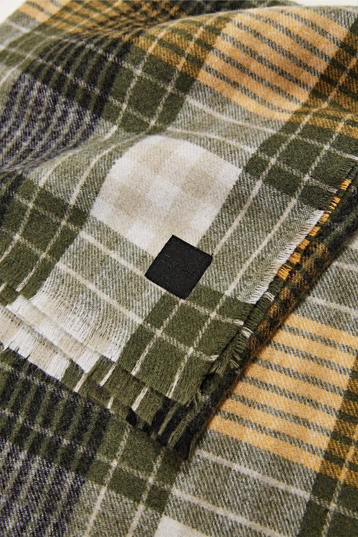 Af genanvendte materialer: vævet tørklæde med tern, DUSTY GREEN, detail image number 2