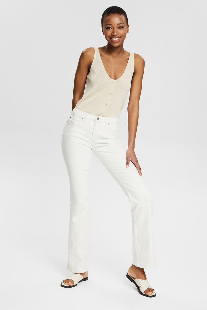 Stretchjeans med bootcut, OFF WHITE, detail image number 5