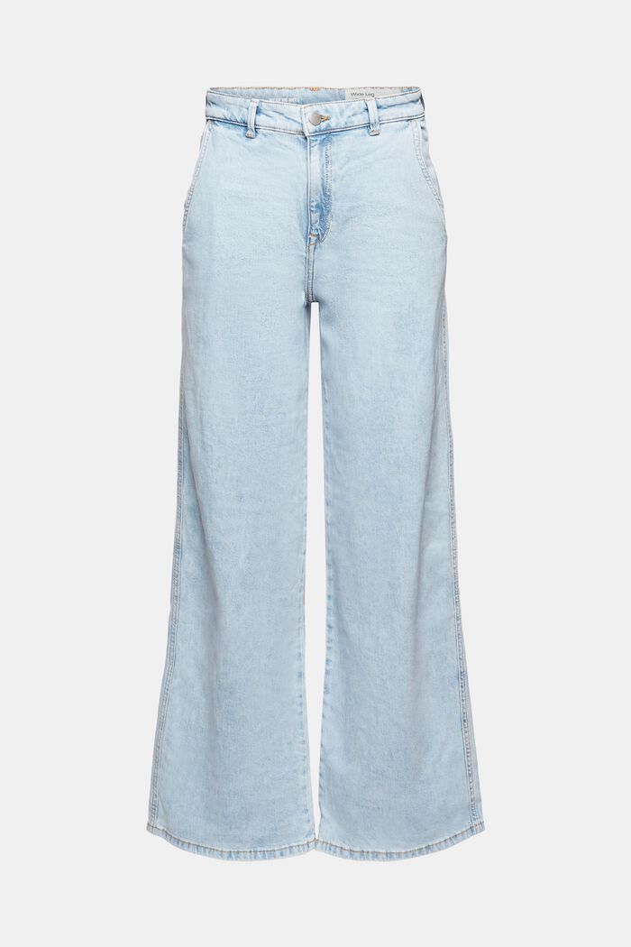 Jeans med bukseben med vidde, økologisk bomuldsblanding, BLUE LIGHT WASHED, detail image number 7
